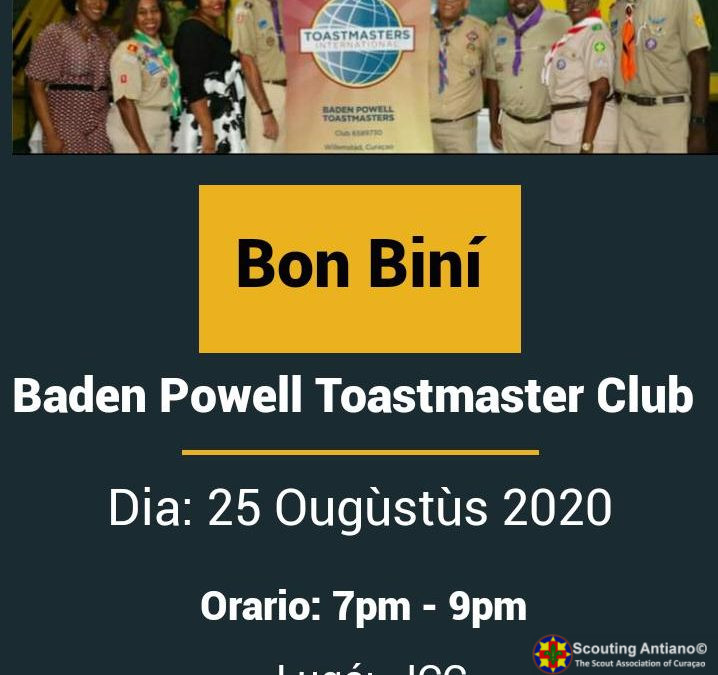 Invitashon pa Promé Reunion Edukativo di Baden Powell Toastmasters Club